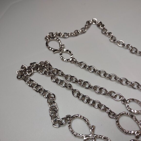 Long 57 Inch Silver Tone Emmons Necklace - Picture 9 of 11